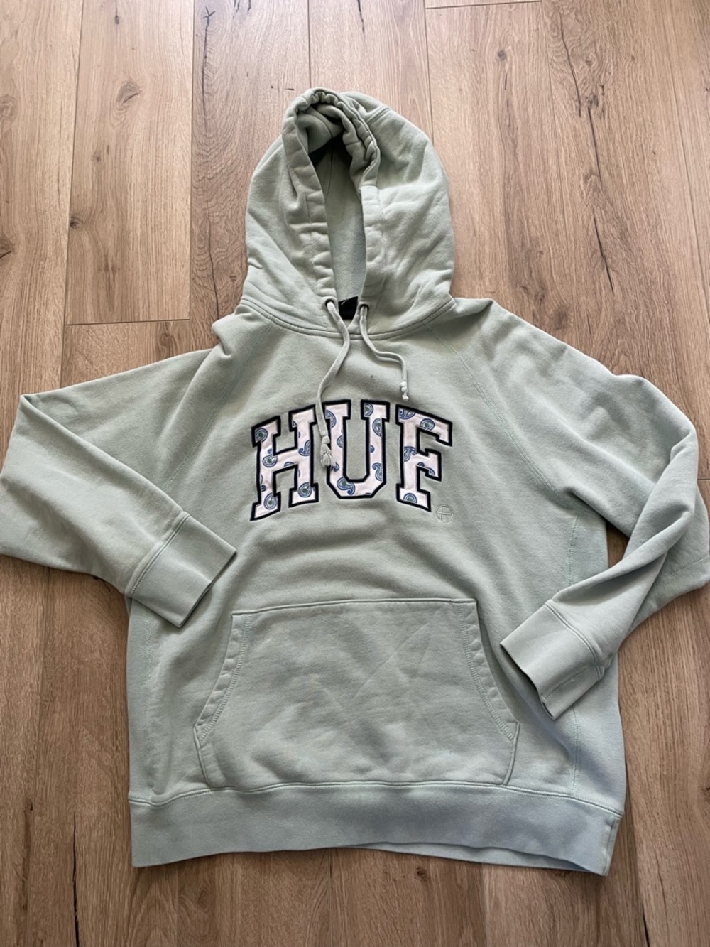 Huf skateboards streetwear French terry heavyweight hoodie embroidered L